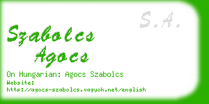 szabolcs agocs business card